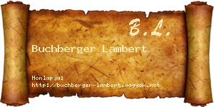 Buchberger Lambert névjegykártya